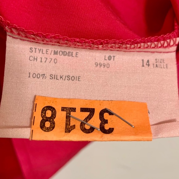Vintage CIMONE Deep Fuchsia Silk Blouse SIZE 14 - Picture 5 of 5